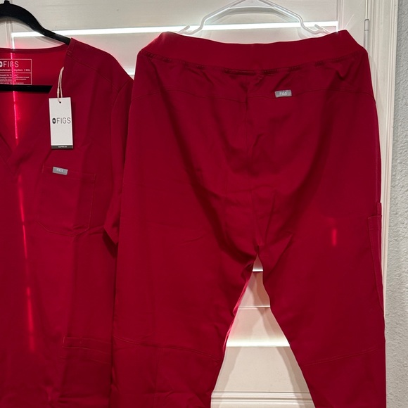 Figs Women's Bold Red Joggers - Picture 8 of 10